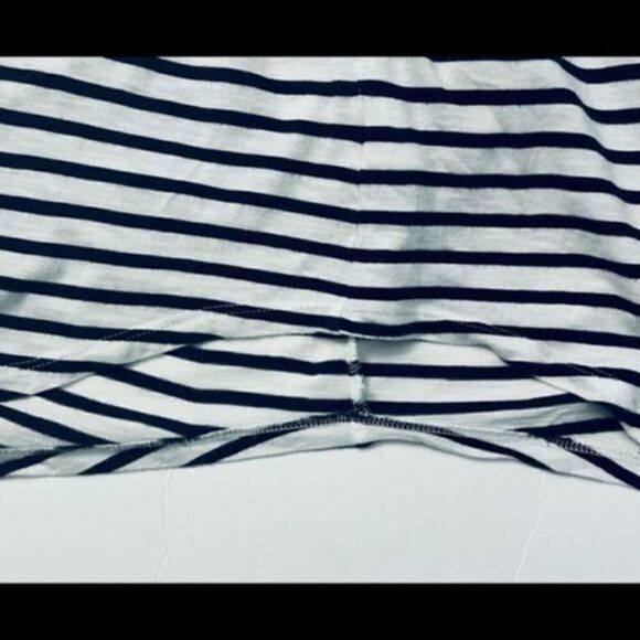 𝅺H &M Basic retro shirt/top vertical stripes white/black Women M - Picture 7 of 12